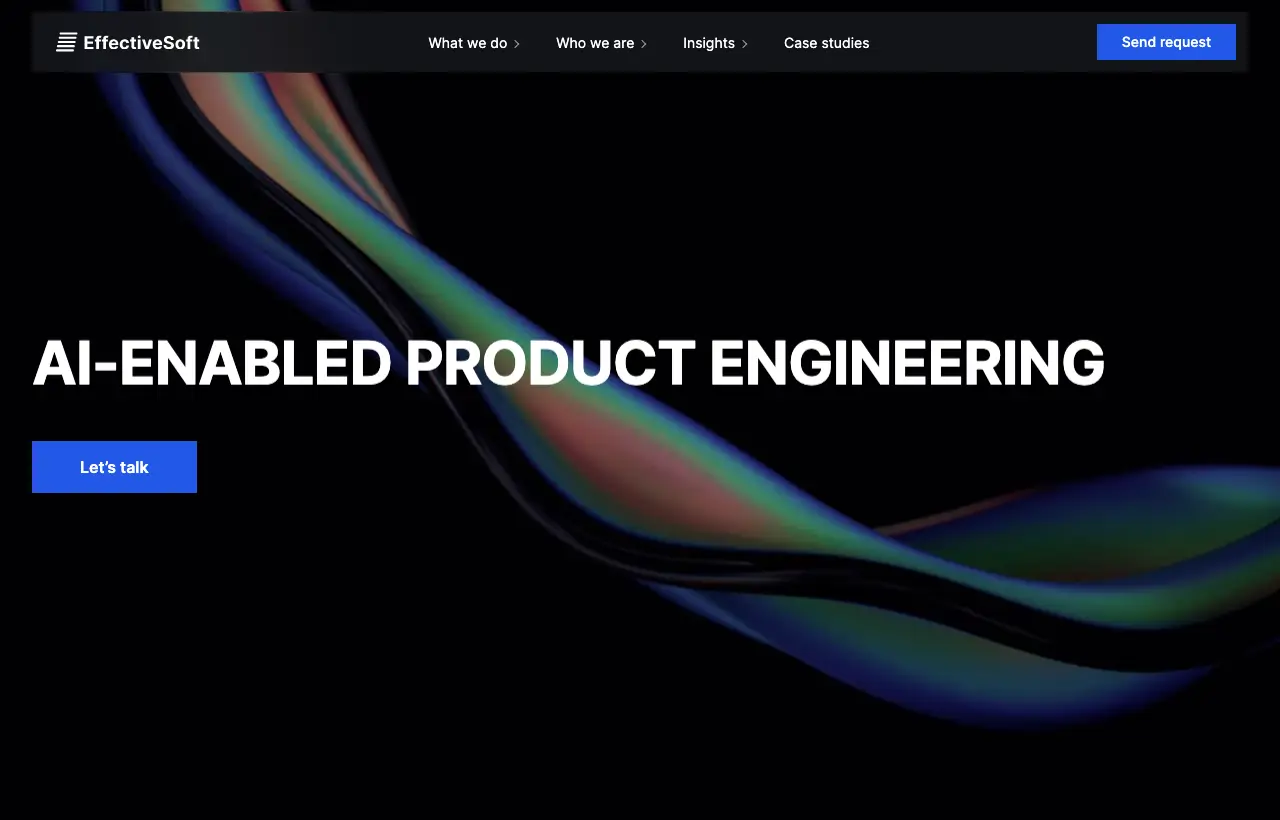 EffectiveSoft homepage: AI-enabled product engineering